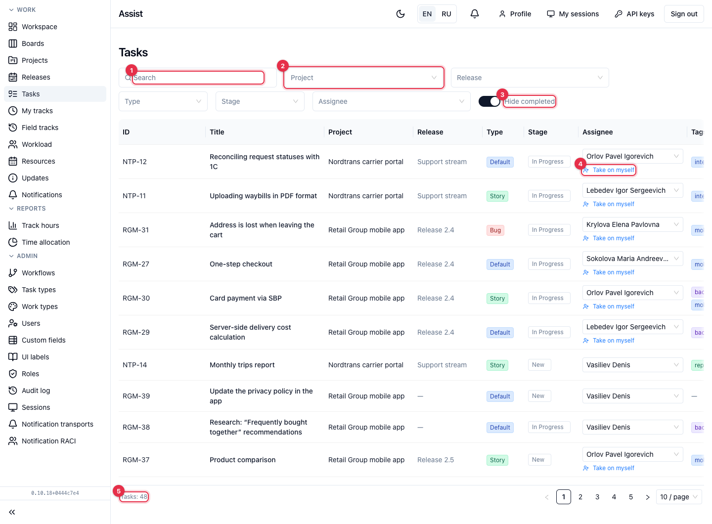 Task catalog